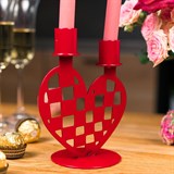 Декоративный подсвечник на две свечи металл - фото 242398