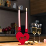 Настольный декор  на две свечи Любовь красный - фото 242407