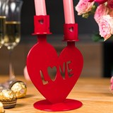 Настольный декор  на две свечи Любовь красный - фото 242408