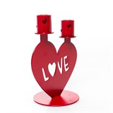 Настольный декор  на две свечи Любовь красный - фото 242409