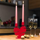 Подсвечник настольный на две свечи Сердце - фото 242416