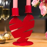 Подсвечник настольный на две свечи Сердце - фото 242418