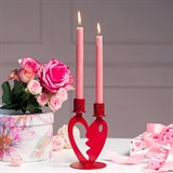 Декоративный подсвечник из металла на две свечи Сердце - фото 242424