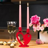 Декоративный подсвечник из металла на две свечи Сердце - фото 242426