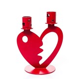 Декоративный подсвечник из металла на две свечи Сердце - фото 242431