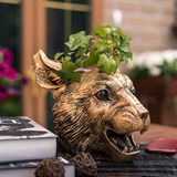 Кашпо Рысь  U09350-G полистоун цв.золото - фото 243079