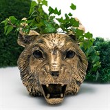 Кашпо Рысь  U09350-G полистоун цв.золото - фото 243080