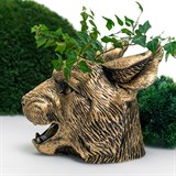 Кашпо Рысь  U09350-G полистоун цв.золото - фото 243081