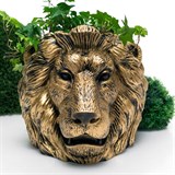 Кашпо Лев U09348-G полистоун цв.золото - фото 243145