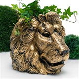 Кашпо Лев U09348-G полистоун цв.золото - фото 243146