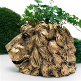 Кашпо Лев U09348-G полистоун цв.золото - фото 243147