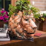 Горшок Лев US09348 полистоун цв.под бронзу - фото 243154 Горшок Лев US09348 полистоун цв.под бронзу - фото 243154