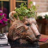 Кашпо Медведь US09347 полистоун цв. под бронзу - фото 243186 Кашпо Медведь US09347 полистоун цв. под бронзу - фото 243186