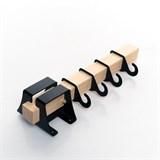 Ключница настенная с 4 крючками 701-037 дерево и металл - фото 243294