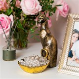 Настольная подставка для украшений Кошка полистоун цв.черный с золотом - фото 243333 Настольная подставка для украшений Кошка полистоун цв.черный с золотом - фото 243333