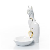 Подставка для украшений Кошка полистоун цв.белый с золотом - фото 243345 Подставка для украшений Кошка полистоун цв.белый с золотом - фото 243345