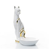 Подставка для украшений Кошка полистоун цв.белый с золотом - фото 243346 Подставка для украшений Кошка полистоун цв.белый с золотом - фото 243346