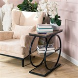 Металлическая этажерка Лофт 66-714 с деревом - фото 243505