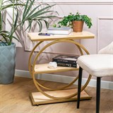 Металлическая этажерка Лофт 66-714 с деревом - фото 243507