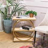 Металлическая этажерка Лофт 66-714 с деревом - фото 243508