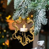 Ёлочное украшение и подсвечник Снежинка металл - фото 243516