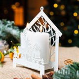 Подсвечник Зима из  металла на одну свечу - фото 243539