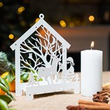 Подсвечник Зима из  металла на одну свечу - фото 243541