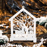 Подсвечник Зима из  металла на одну свечу - фото 243544