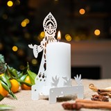 Подсвечник Снегурочка для одной свечи металл - фото 243546