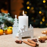 Подсвечник Снеговик из металла - фото 243553