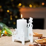 Подсвечник Снеговик из металла - фото 243554