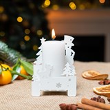 Подсвечник Снеговик из металла - фото 243555