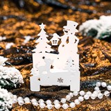 Подсвечник Снеговик из металла - фото 243558