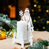 Подсвечник Дед Мороз металл - фото 243561