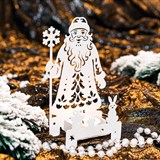 Подсвечник Дед Мороз металл - фото 243563