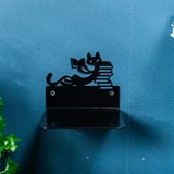 Полка Чёрный кот настенная невидимая для книг - фото 243577