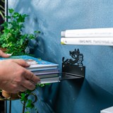 Полка Чёрный кот настенная невидимая для книг - фото 243578