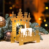 Подсвечник новогодний Камин, металл - фото 243626