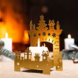 Подсвечник новогодний Камин, металл - фото 243627
