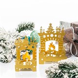 Подсвечник новогодний Камин, металл - фото 243629