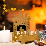 Подсвечник новогодний Камин, металл - фото 243630