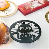 Подставка Черный кот под горячее 300-128  из металла - фото 243635 Подставка Черный кот под горячее 300-128  из металла - фото 243635