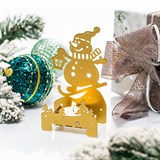 Подсвечник Снеговик на лыжах, металл,для одной свечи - фото 243649