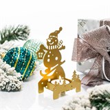 Подсвечник Снеговик на лыжах, металл,для одной свечи - фото 243651