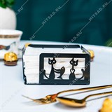 Салфетница металлическая 703-047 настольная Черные Коты - фото 243778