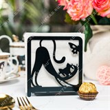 Салфетница металлическая 703-052 Чёрный Кот с бабочкой - фото 243894