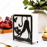 Салфетница металлическая 703-052 Чёрный Кот с бабочкой - фото 243895