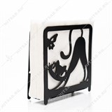 Салфетница металлическая 703-052 Чёрный Кот с бабочкой - фото 243897