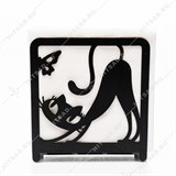 Салфетница металлическая 703-052 Чёрный Кот с бабочкой - фото 243898