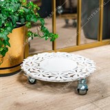 Подставка напольная для цветов 402-017 на колёсиках d=30 см - фото 243991